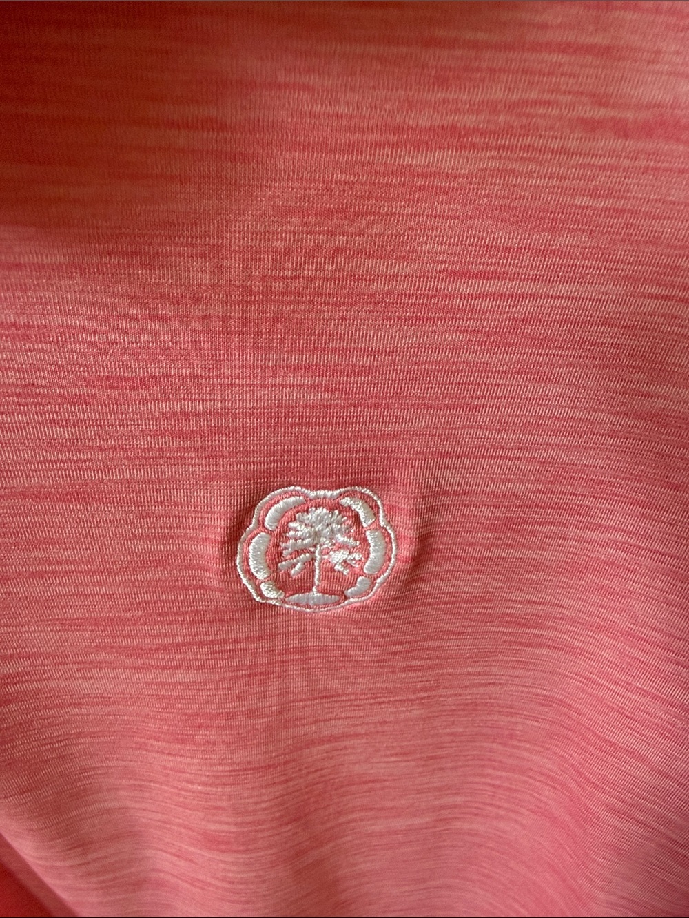 FootJoy Men's Heathered Coral Pink Golf Polo - Picture 3 of 8